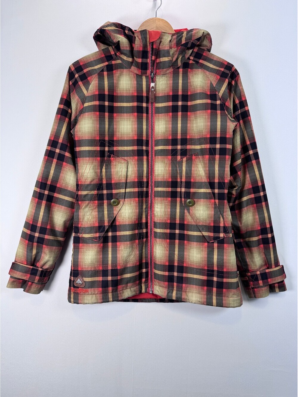 Burton Men's XS DryRide Plaid Insulated Snowboard Ski Jacket Hooded